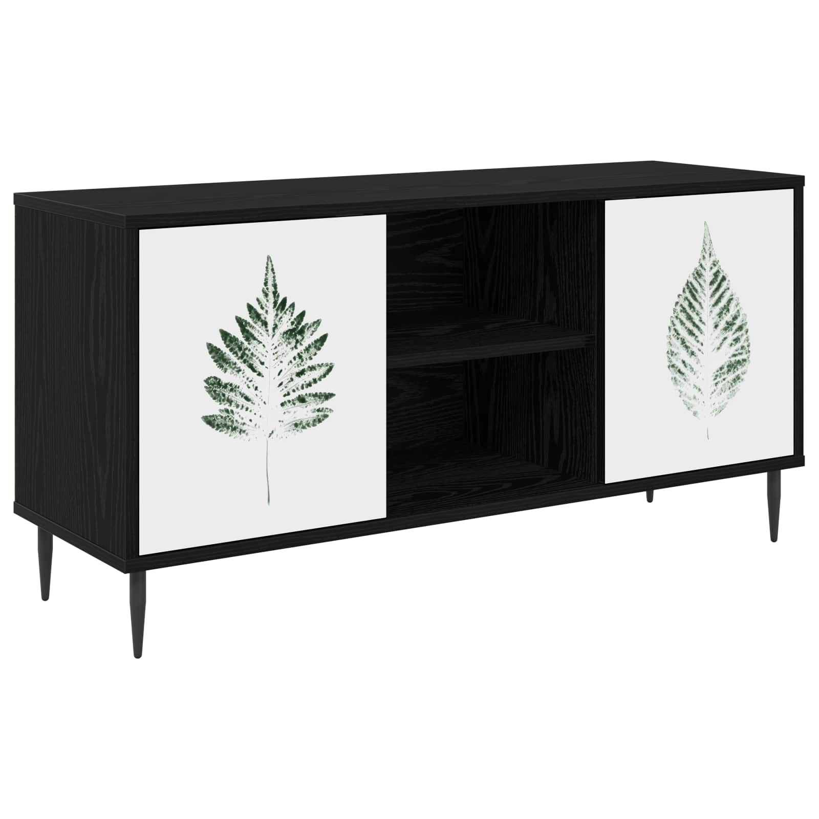 vidaXL TV-Schrank HANAU 102 x 33 x 51 cm Schwarz Eichen-Optik
