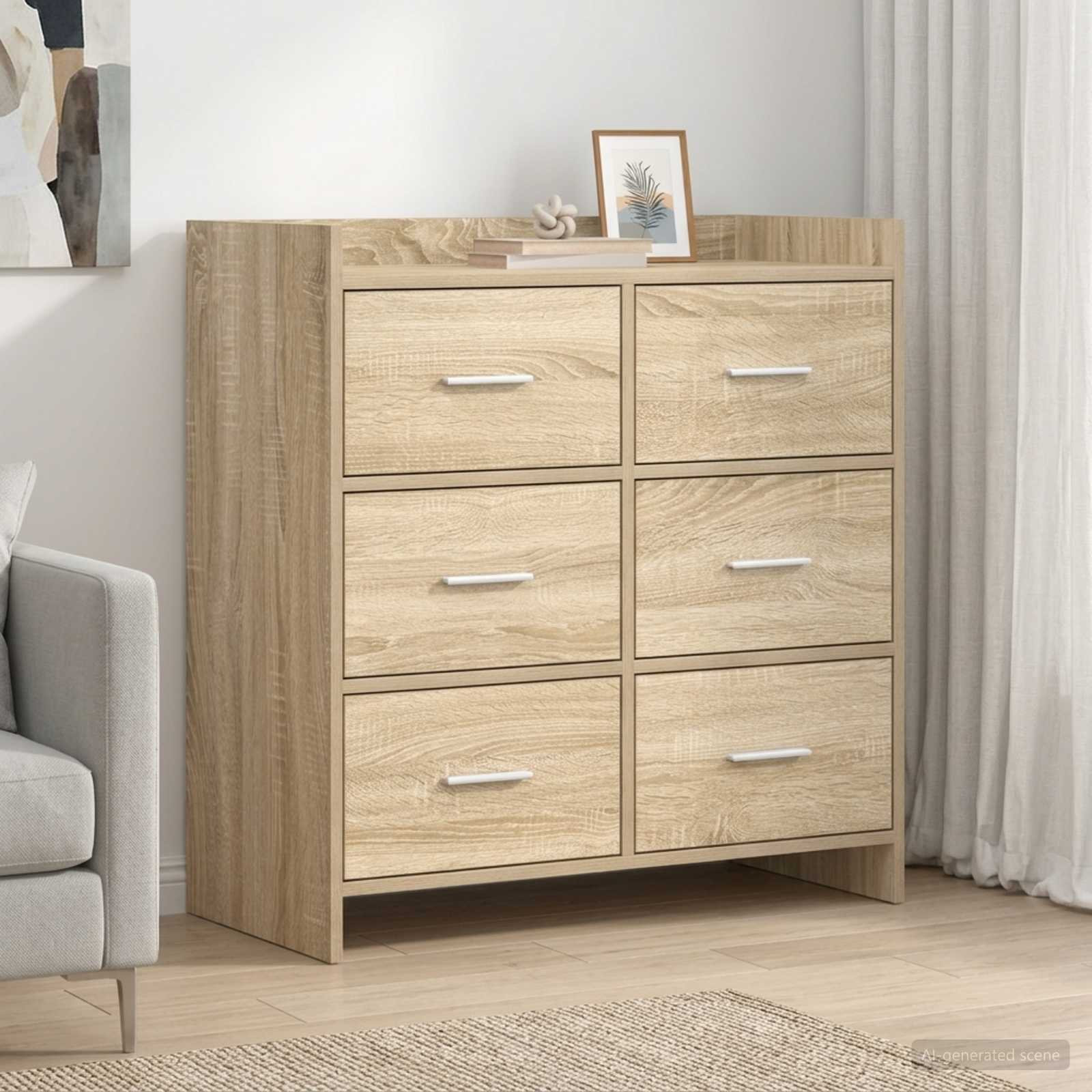 vidaXL Sideboard Sonoma-Eiche 75 x 33 x 80 cm Holzwerkstoff
