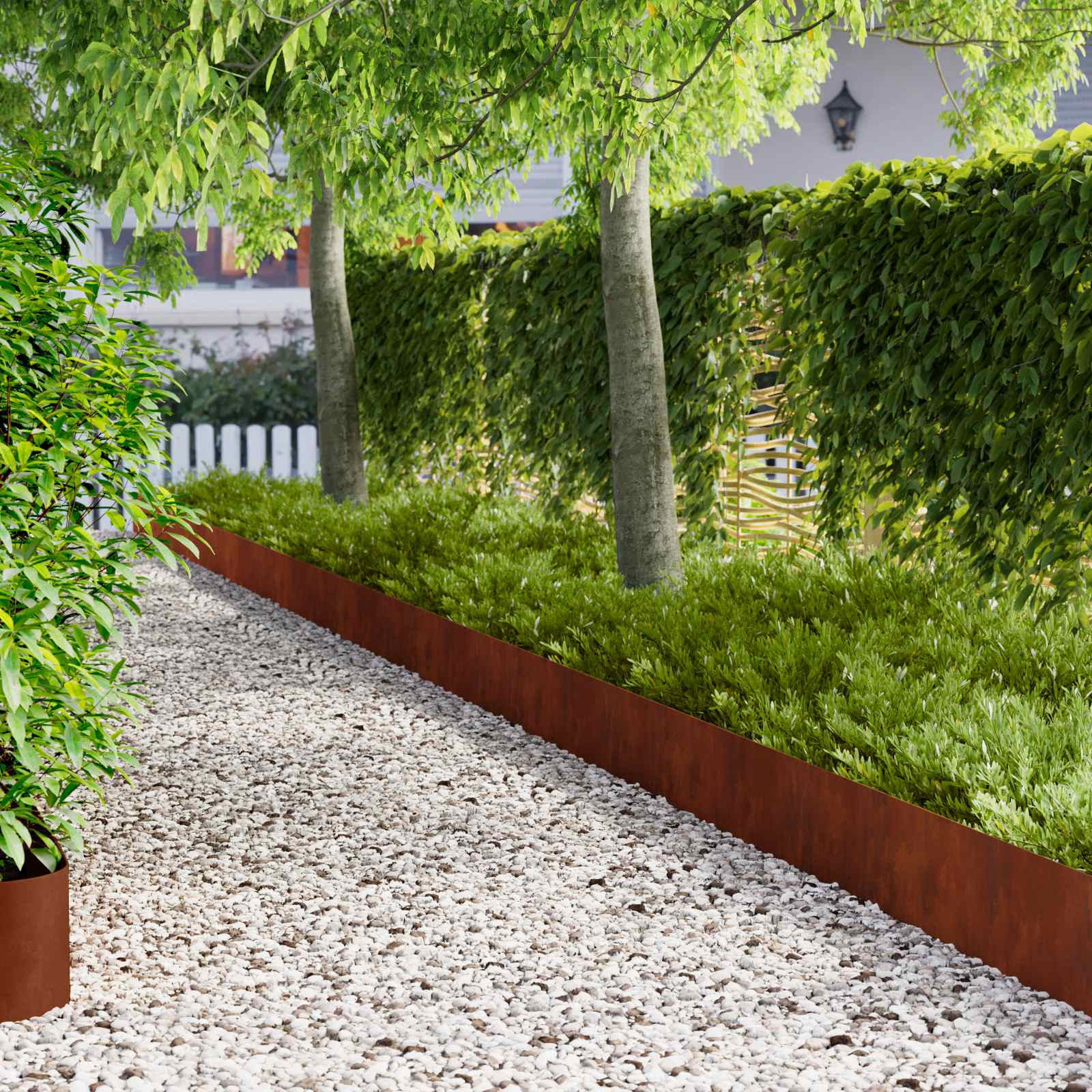 vidaXL Raseneinfassung 20 pcs 100 x 18 cm Stahl Rostig