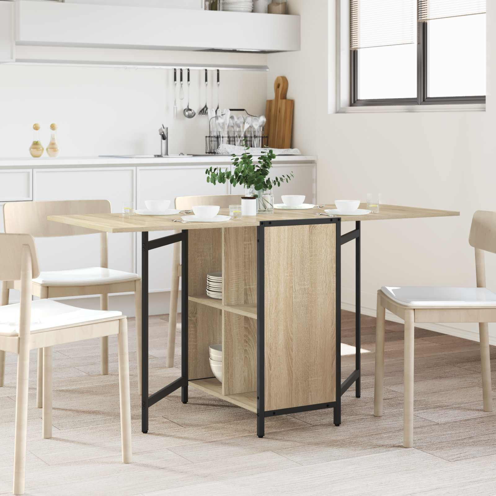 vidaXL Esstisch 144 x 60 x 75 cm Holzwerkstoff Sonoma-Eiche
