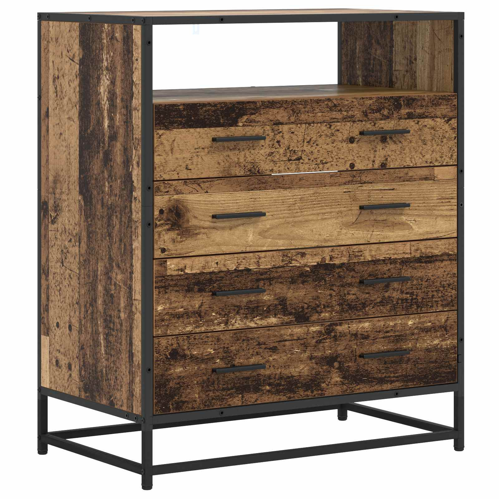vidaXL Schubladenschrank 4-Schublade Altholz 70 x 41 x 83,5 cm