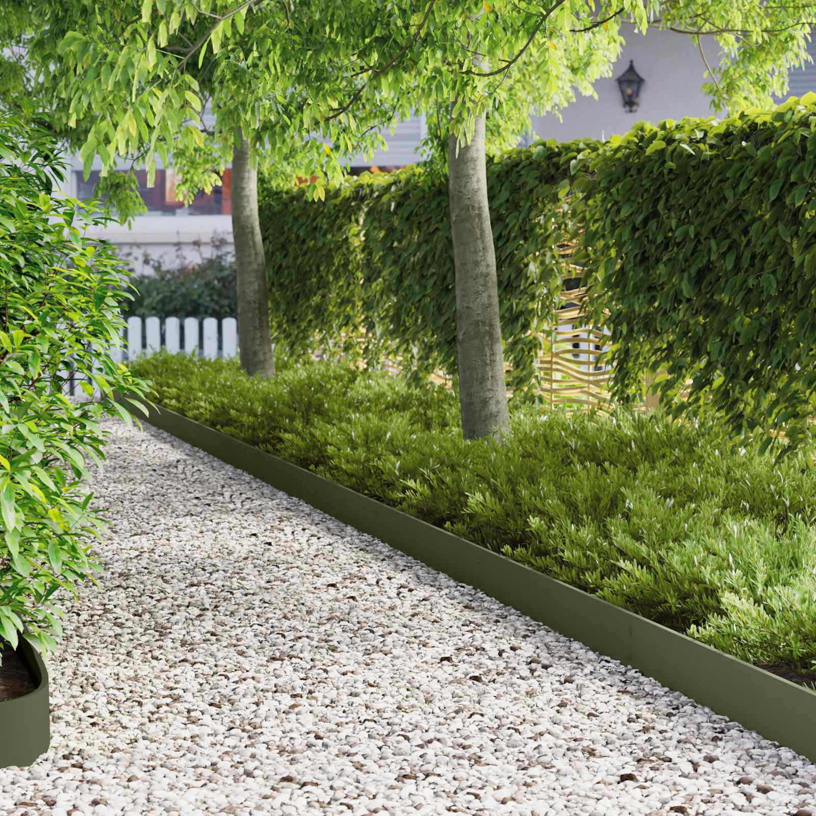 vidaXL Raseneinfassung 10 pcs 103 x 15 cm Stahl Olivgrün
