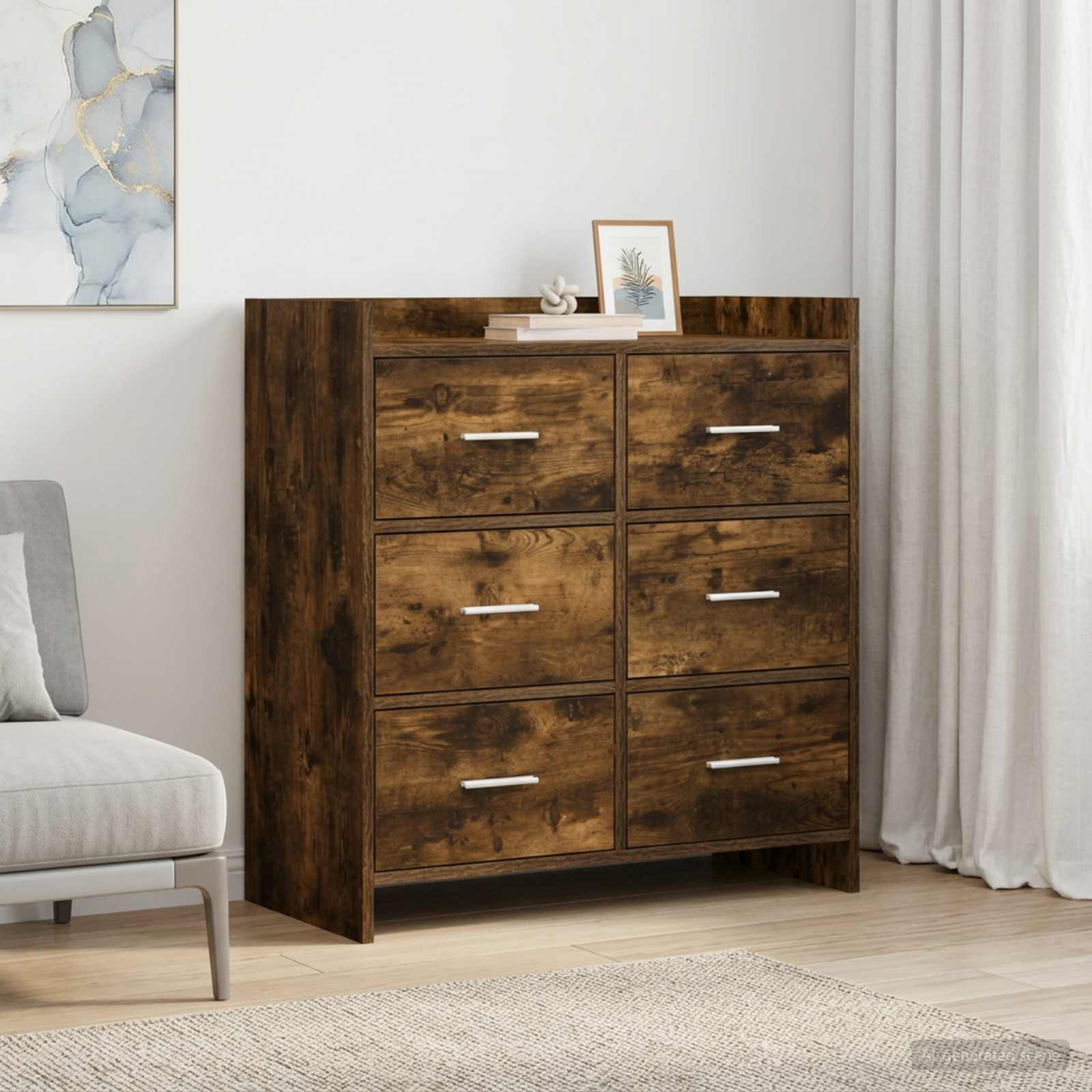 vidaXL Sideboard Geräucherte Eiche 75 x 33 x 80 cm Holzwerkstoff