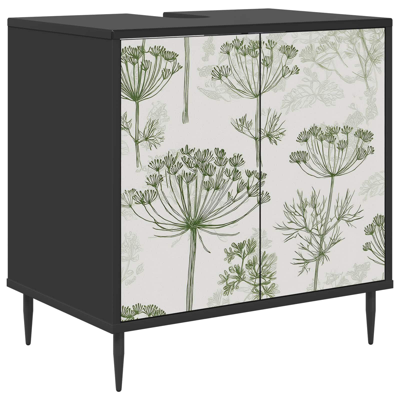 vidaXL Badezimmerschrank GOTHA Schwarz Eichen-Optik 60 x 40 x 61 cm