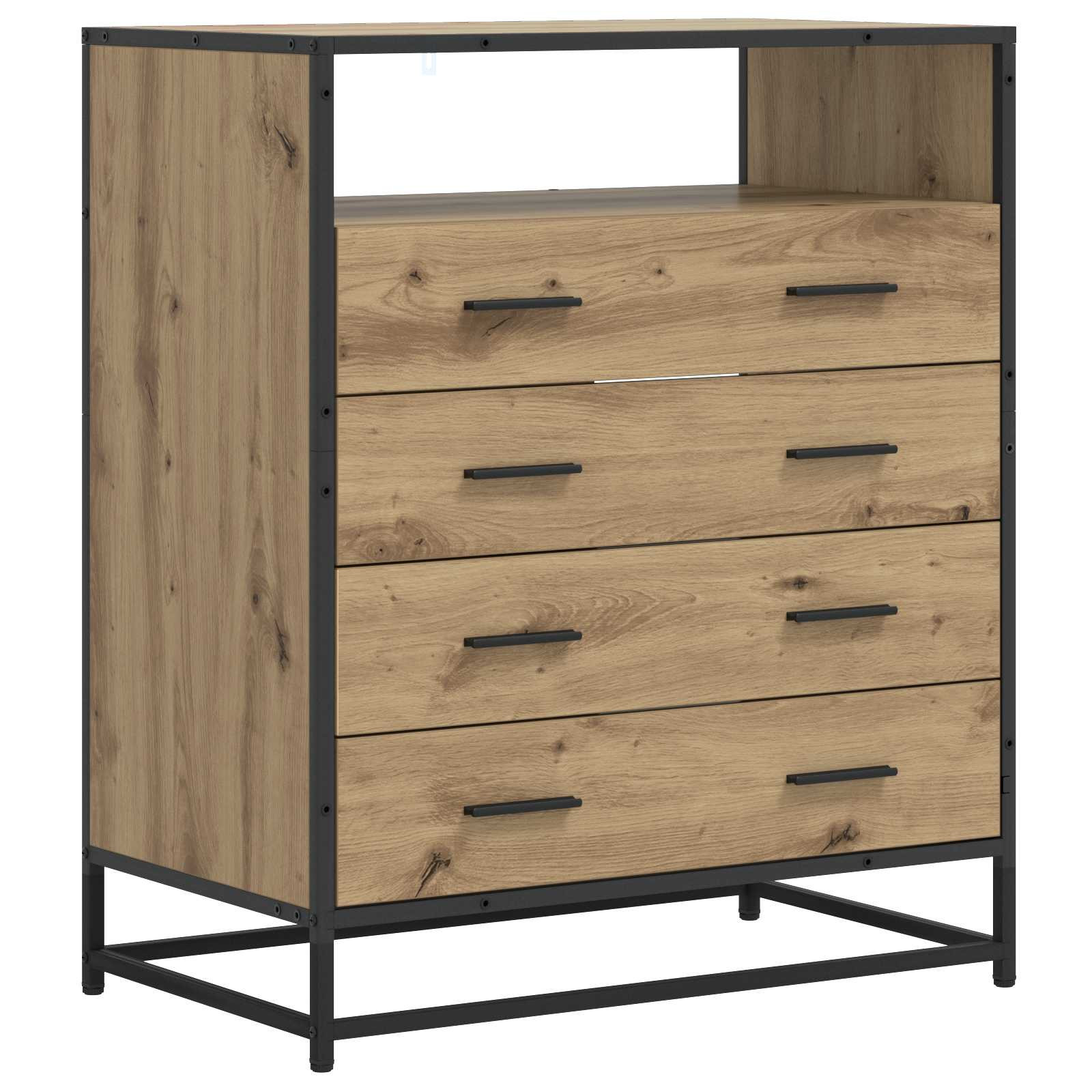 vidaXL Schubladenschrank 4-Schublade Artisan-Eiche 70 x 41 x 83,5 cm