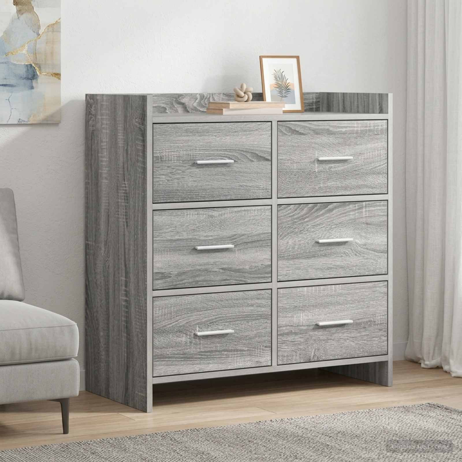 vidaXL Sideboard Grau Sonoma 75 x 33 x 80 cm Holzwerkstoff