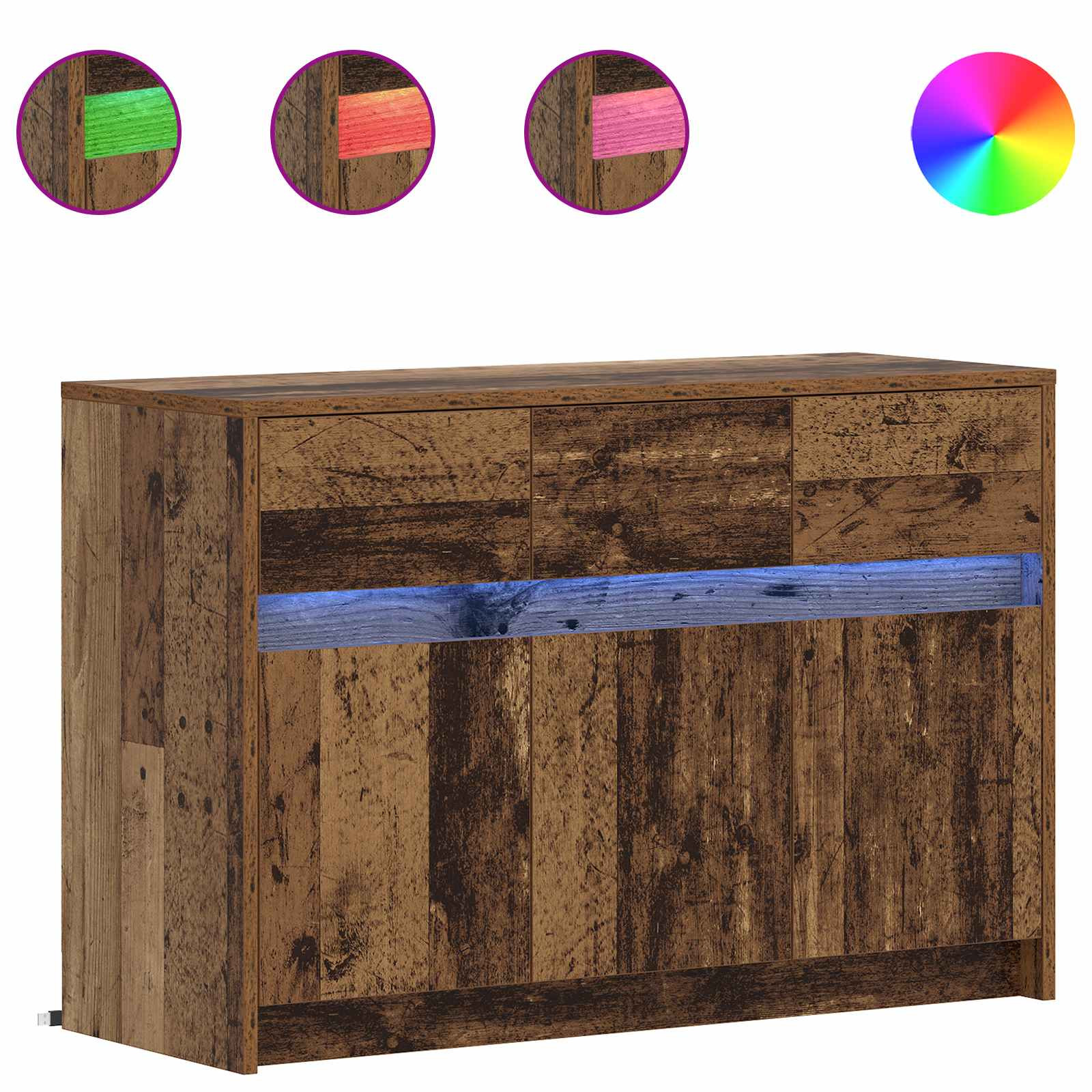 vidaXL TV-Schränk 91 x 34 x 61 cm Altholz Holzwerkstoff
