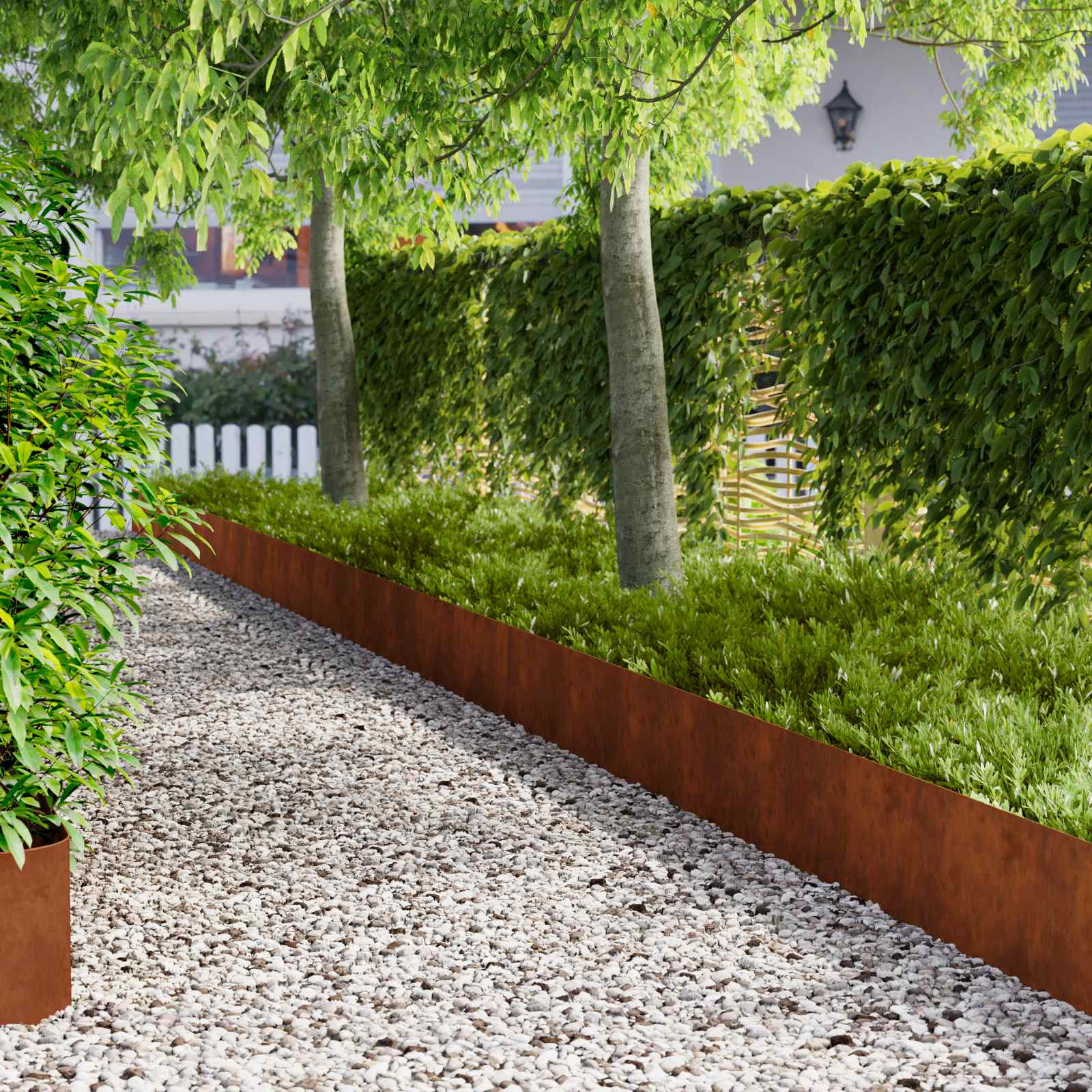 vidaXL Raseneinfassung 20 pcs 100 x 22 cm Stahl Rostig