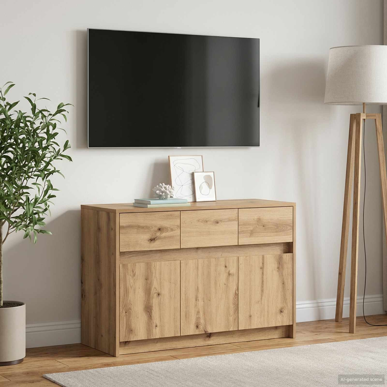 vidaXL TV-Schränk 91 x 34 x 61 cm Artisan-Eiche Holzwerkstoff