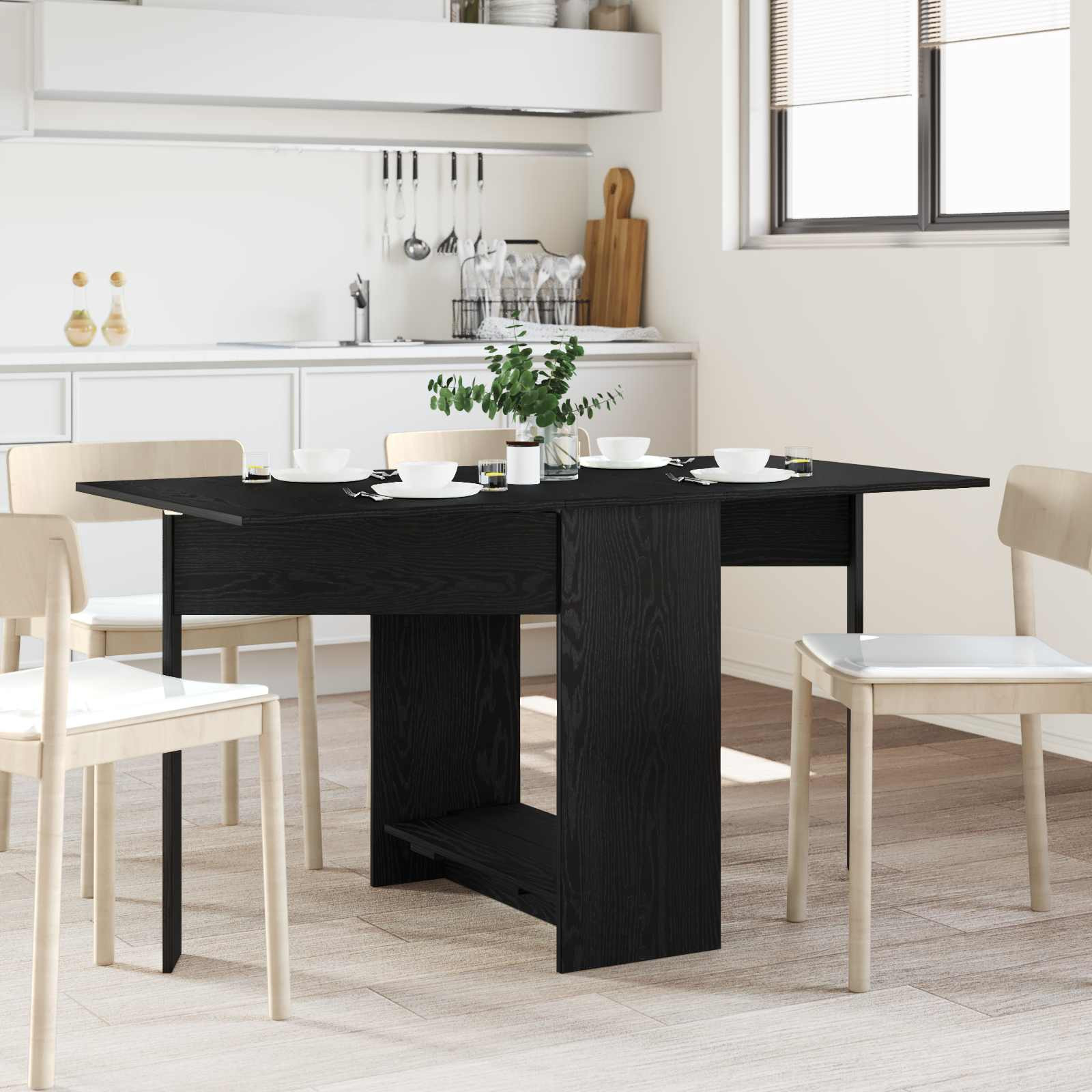 vidaXL Esstisch 138 x 70 x 73,5 cm Holzwerkstoff Schwarze Eiche