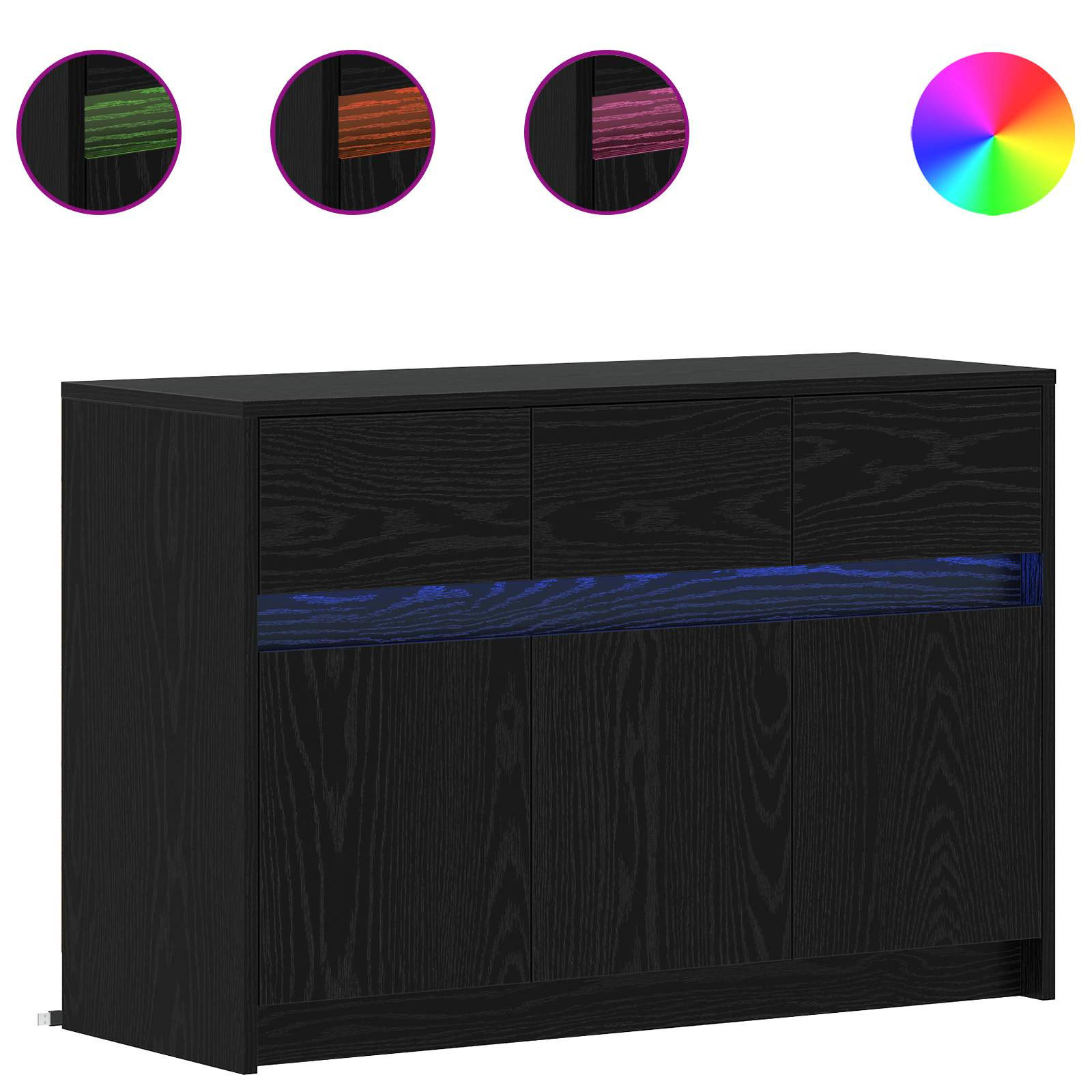 vidaXL TV-Schränk 91 x 34 x 61 cm Schwarze Eiche Holzwerkstoff