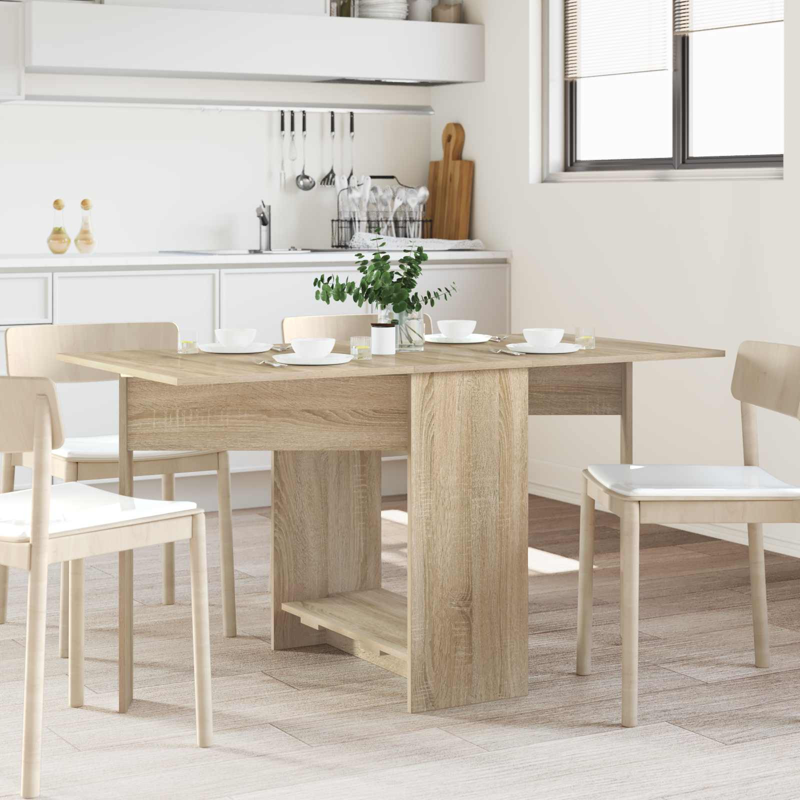 vidaXL Esstisch 138 x 70 x 73,5 cm Holzwerkstoff Sonoma-Eiche
