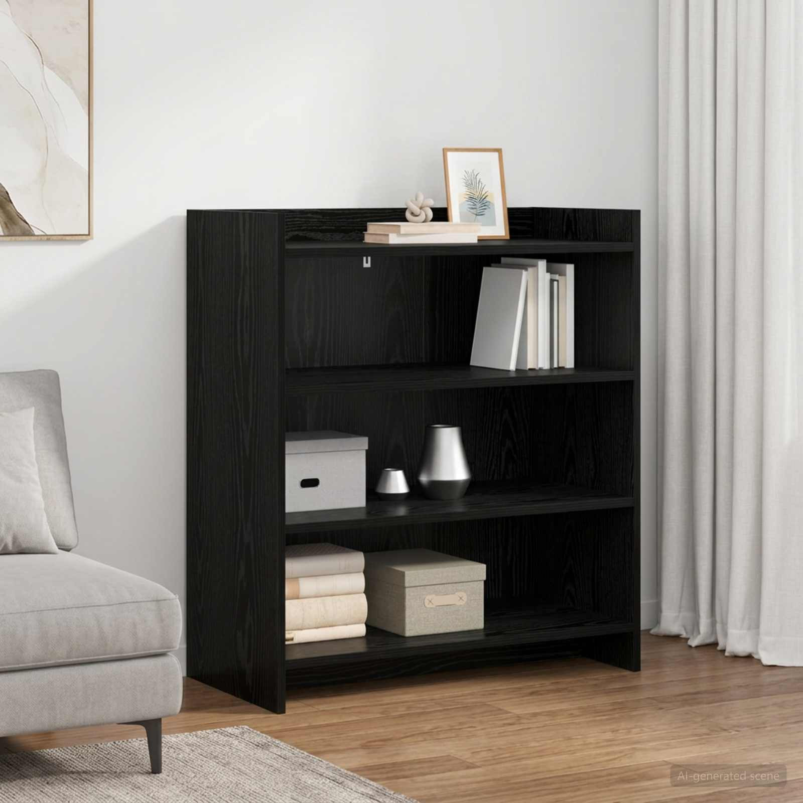 vidaXL Sideboard Schwarze Eiche 75 x 36 x 80 cm Holzwerkstoff