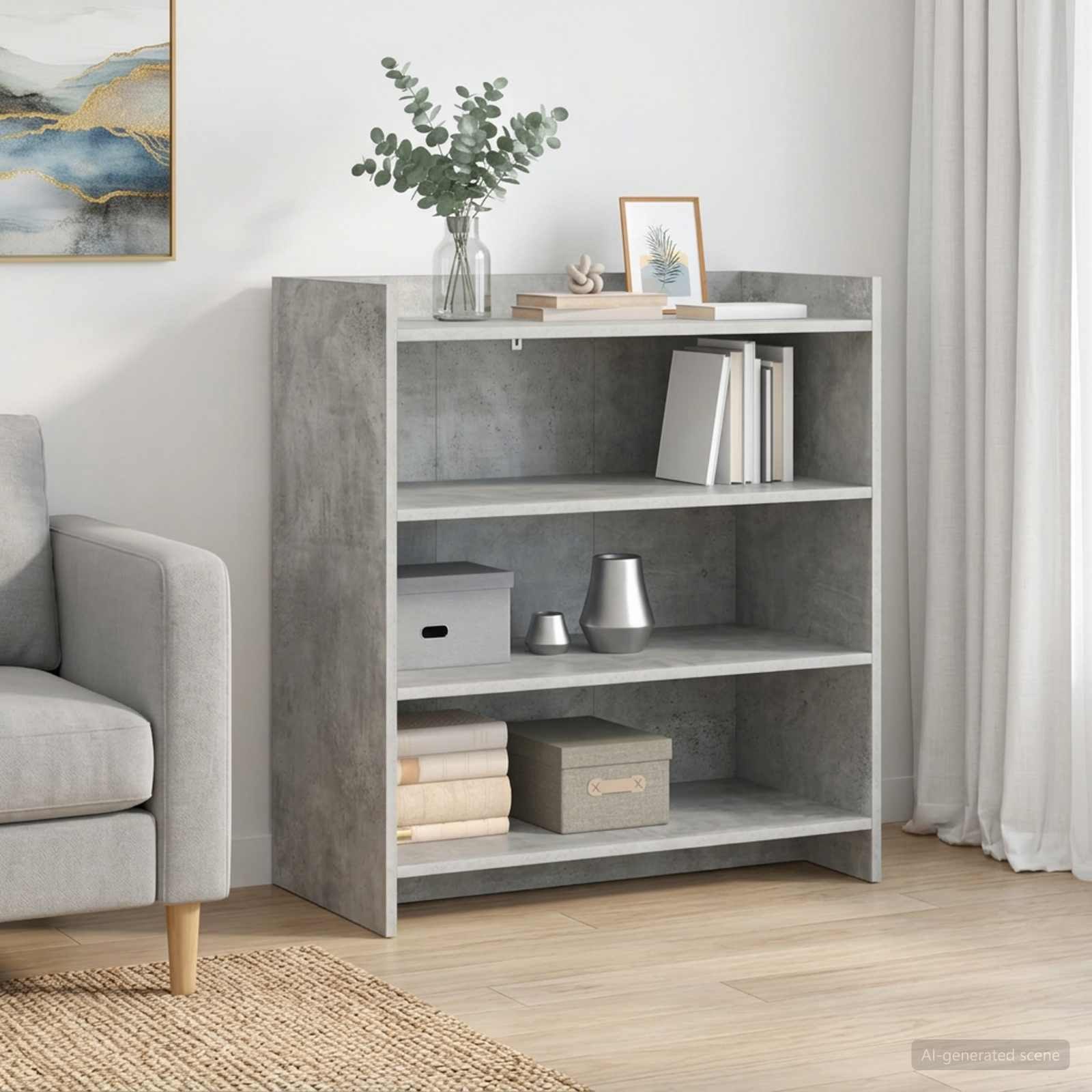 vidaXL Sideboard Betongrau 75 x 36 x 80 cm Holzwerkstoff