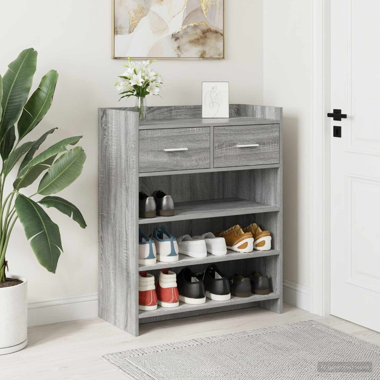 vidaXL Schuhschrank Grau Sonoma 73,5 x 36 x 92 cm Holzwerkstoff