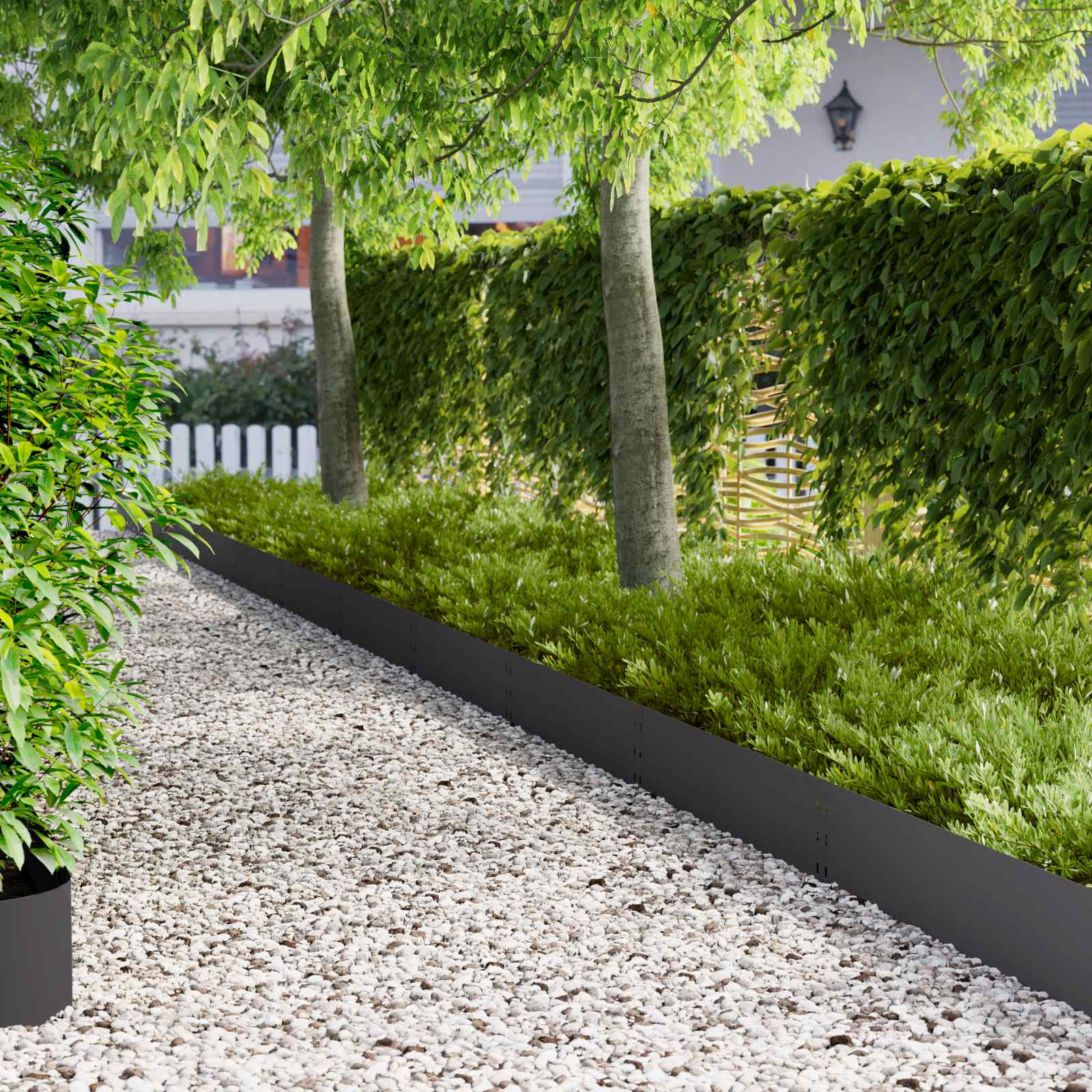 vidaXL Raseneinfassung 20 pcs 100 x 25 cm Stahl Schwarz