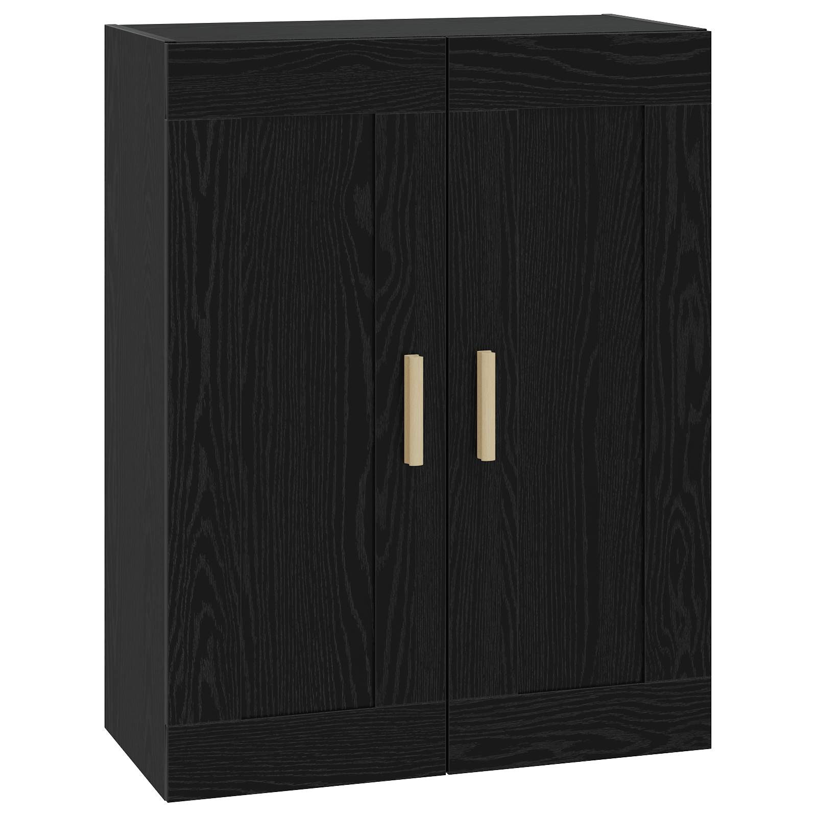 vidaXL Wandschrank Wandhalterung Schwarz Eichen-Optik Holzwerkstoff