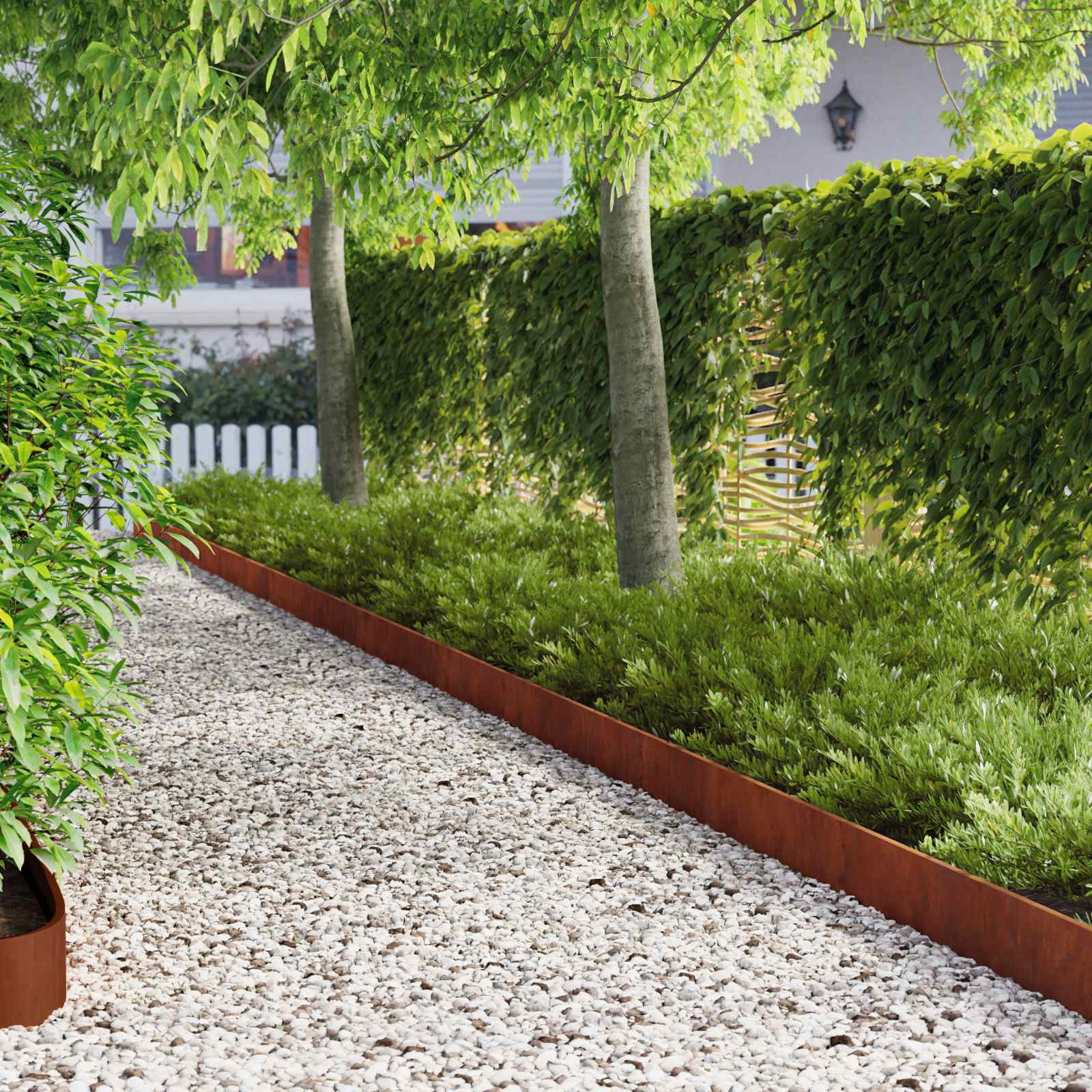 vidaXL Raseneinfassung 20 pcs 103 x 15 cm Stahl Rostig