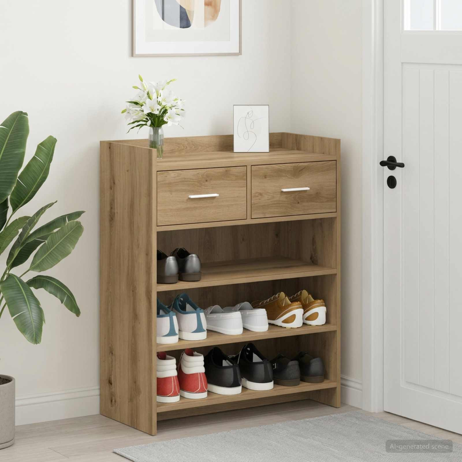 vidaXL Schuhschrank 73,5 x 36 x 92 cm Holzwerkstoff Artisan-Eiche