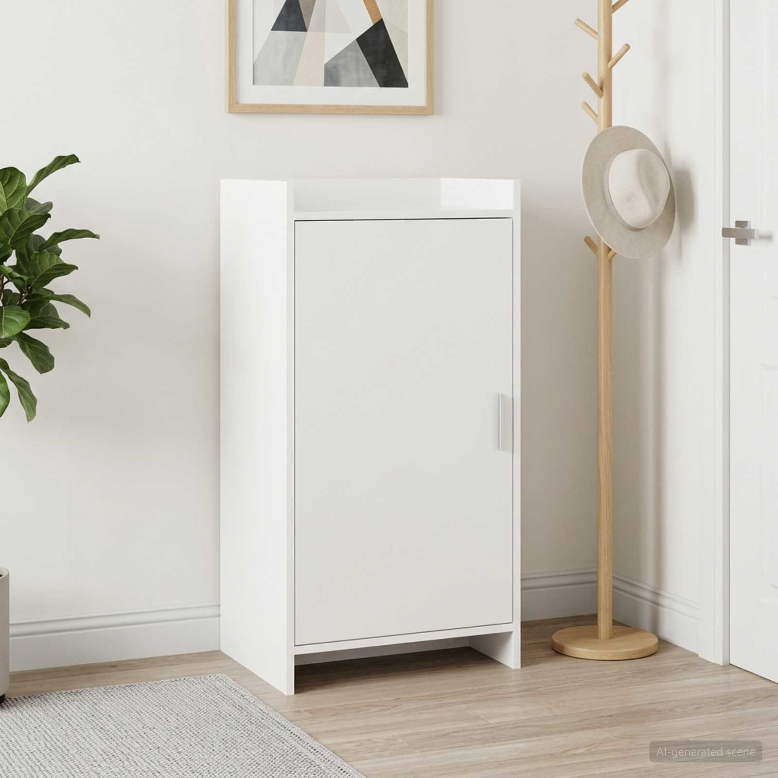vidaXL Schuhschrank mit Speicher Weiß 48 x 36 x 92 cm Holzwerkstoff