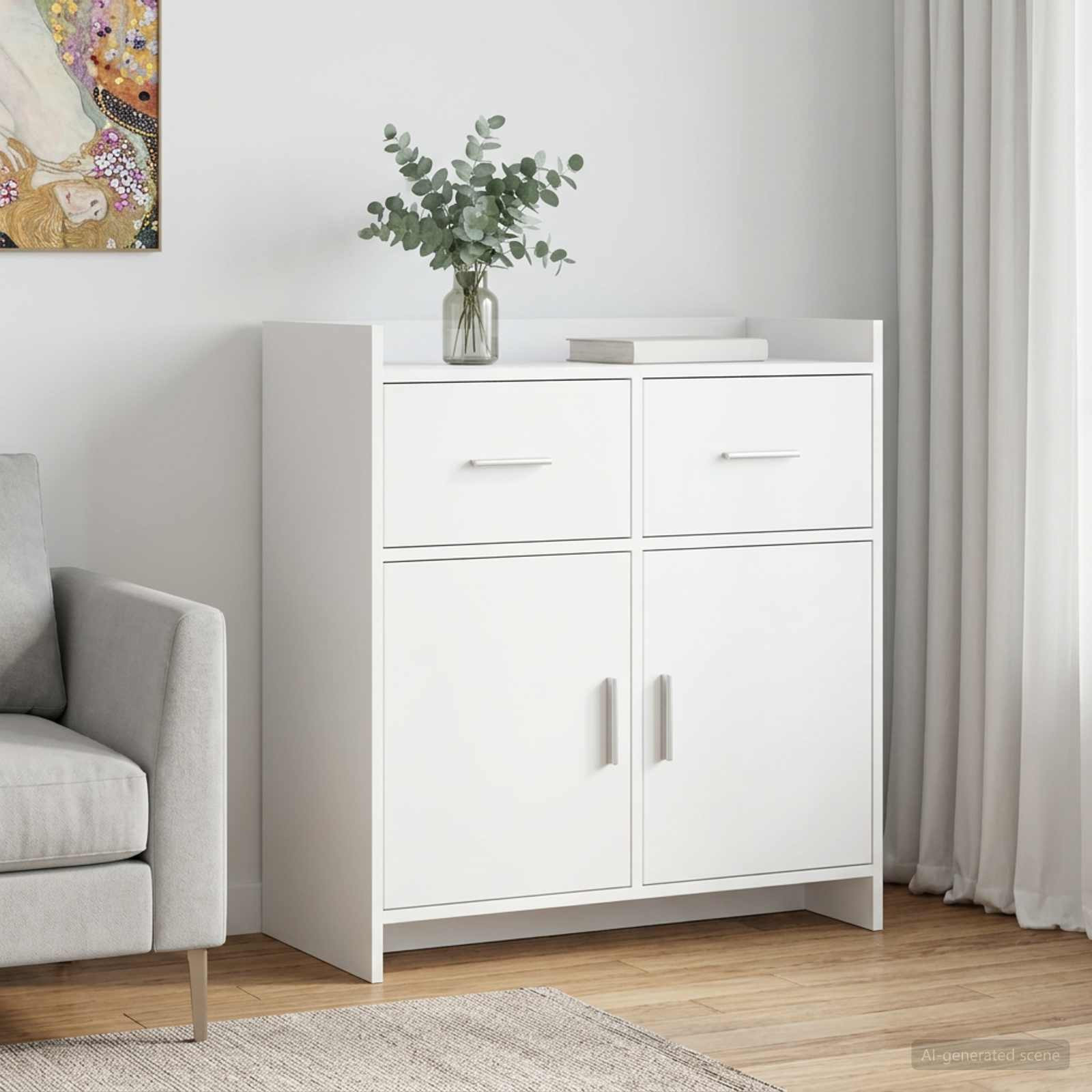 vidaXL Sideboard Weiß 75 x 36 x 80 cm Holzwerkstoff