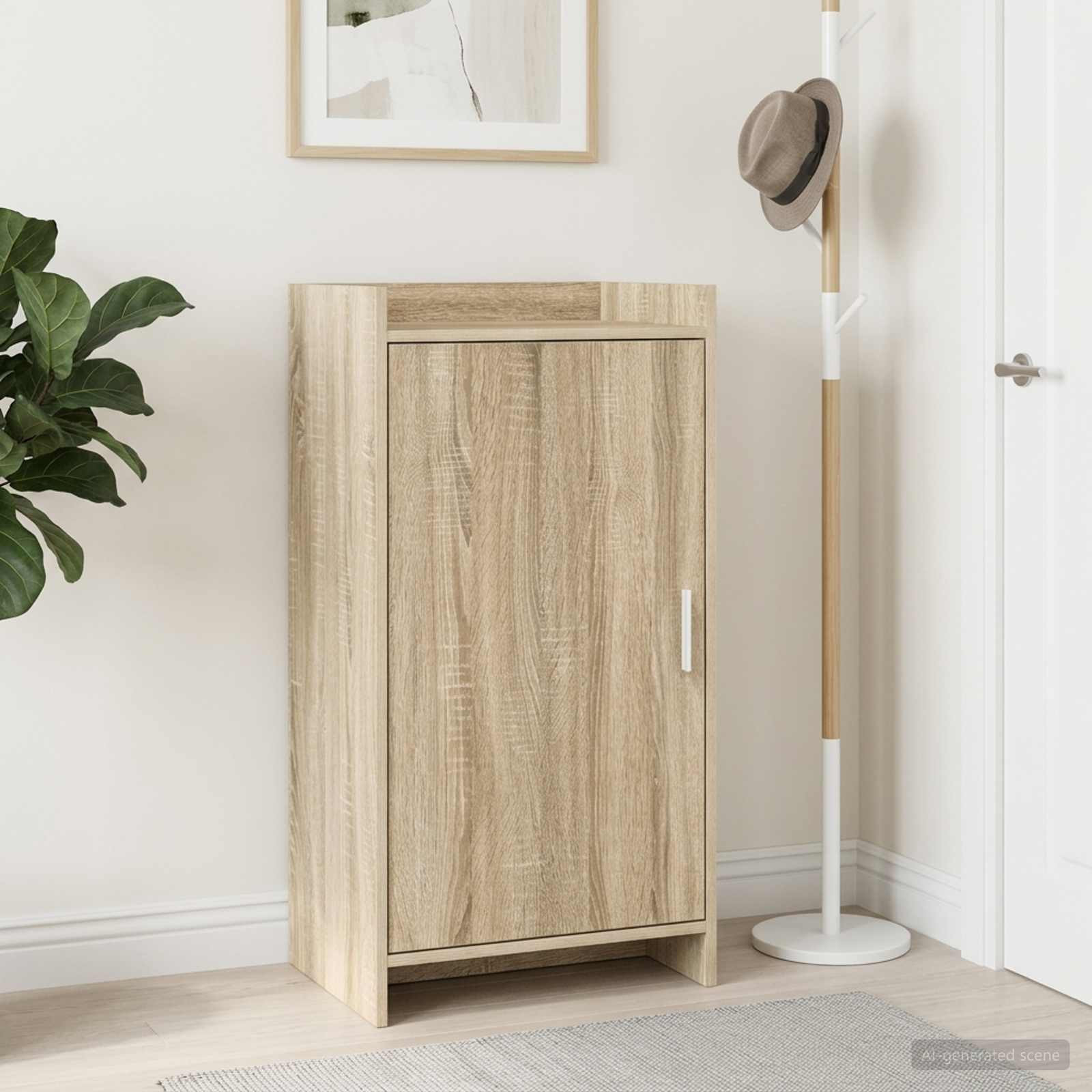 vidaXL Schuhschrank mit Tür Sonoma-Eiche 48 x 36 x 92 cm Holzwerkstoff