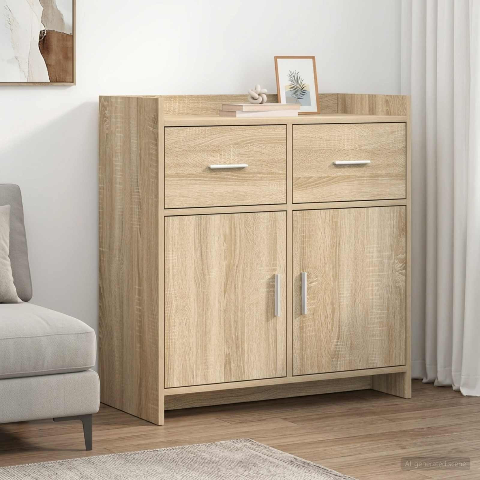 vidaXL Sideboard Sonoma-Eiche 75 x 36 x 80 cm Holzwerkstoff