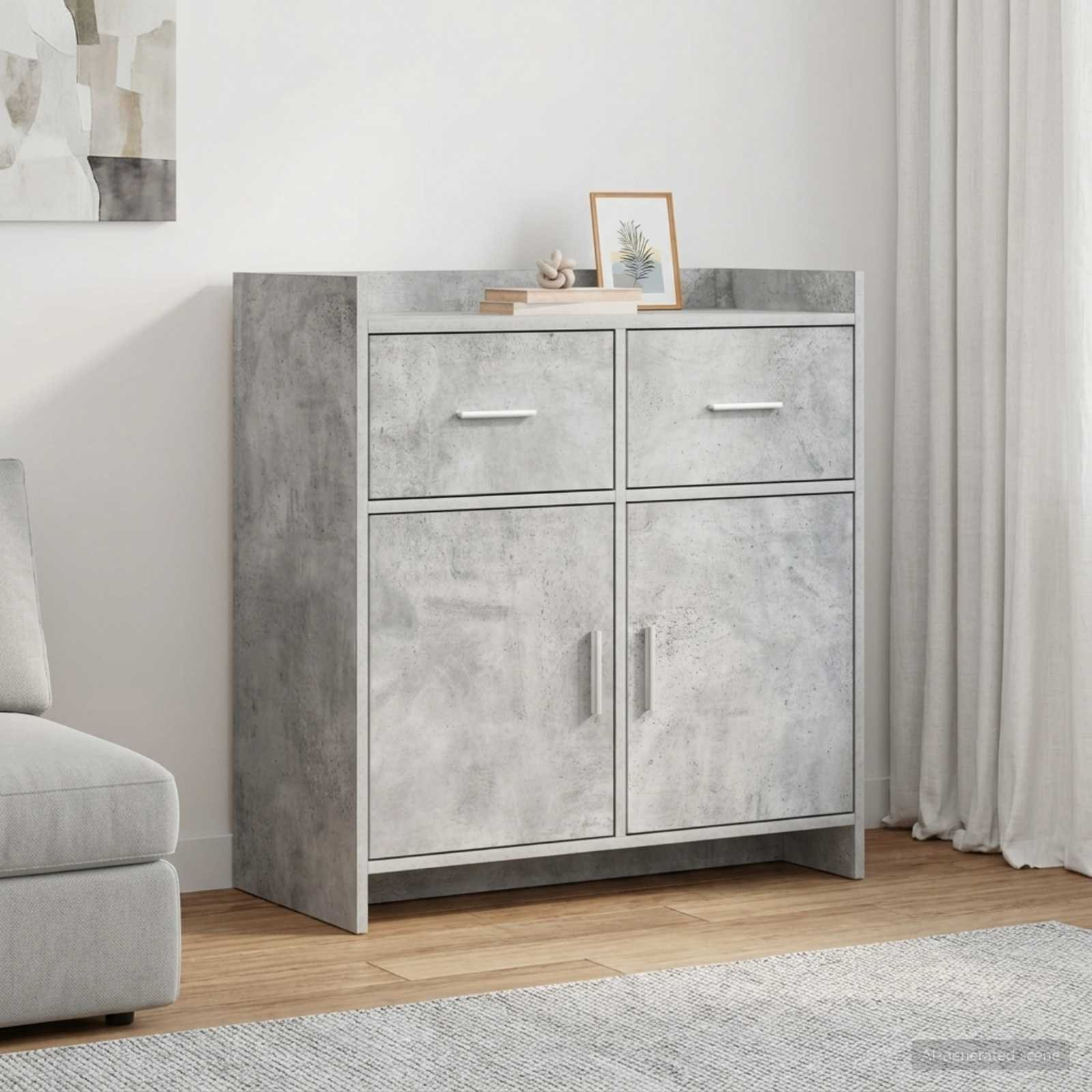 vidaXL Sideboard Betongrau 75 x 36 x 80 cm Holzwerkstoff