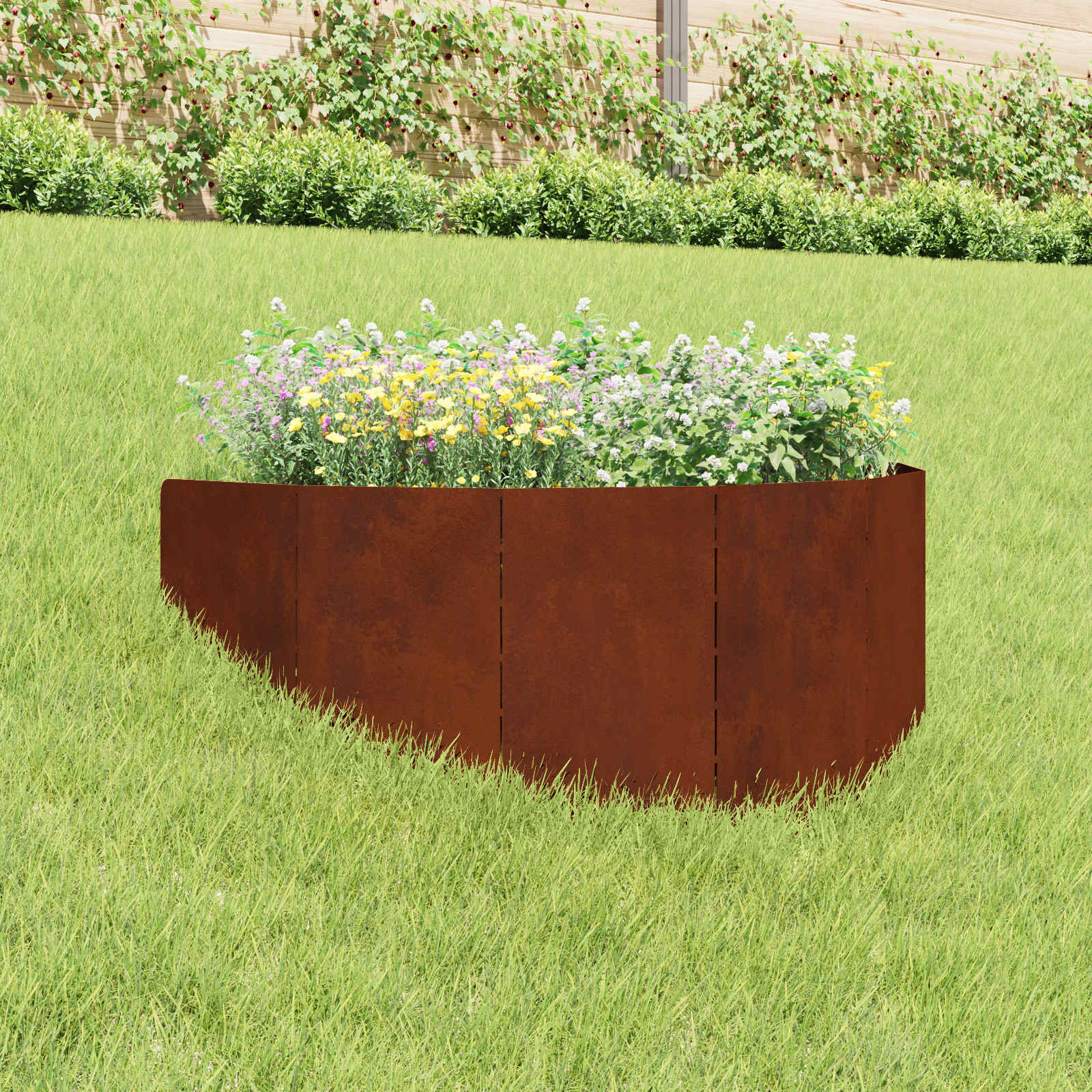 vidaXL Raseneinfassung 100 x 45 cm Stahl Rostig