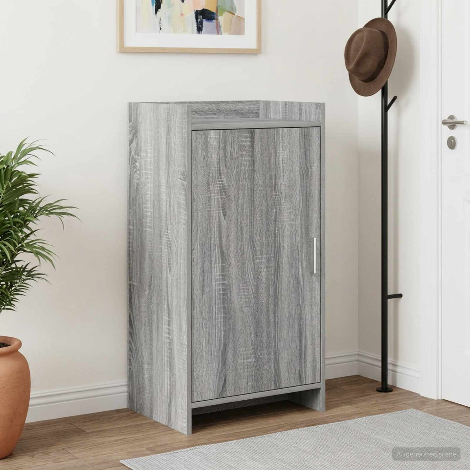 vidaXL Schuhschrank mit Tür Grau Sonoma 48 x 36 x 92 cm Holzwerkstoff