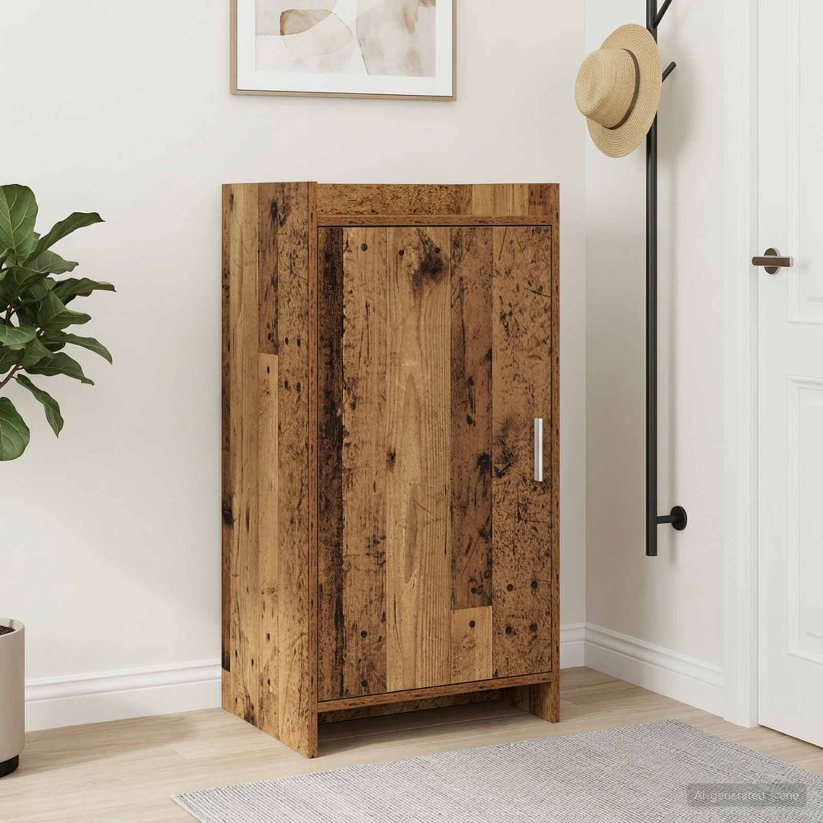 vidaXL Schuhschrank mit Speicher Altholz 48 x 36 x 92 cm Holzwerkstoff