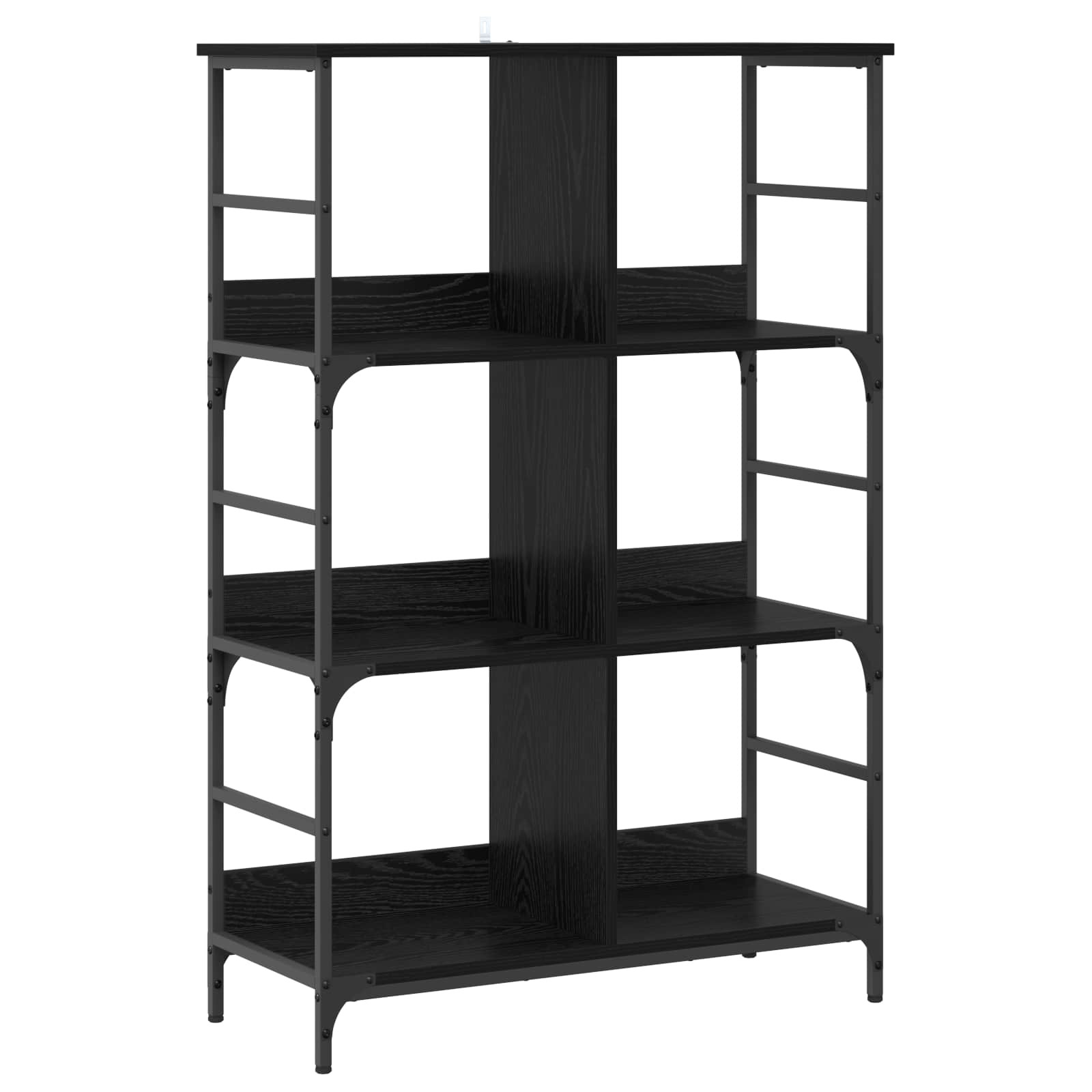 vidaXL Regal Schwarz Eichen-Optik 78,5 x 33 x 117,5 cm Metall PB