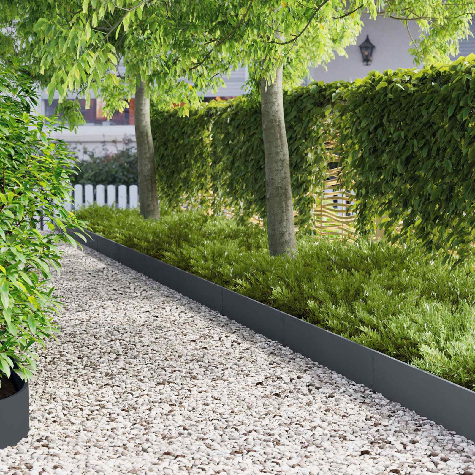 vidaXL Raseneinfassung 20 pcs 103 x 20 cm Stahl Anthrazit