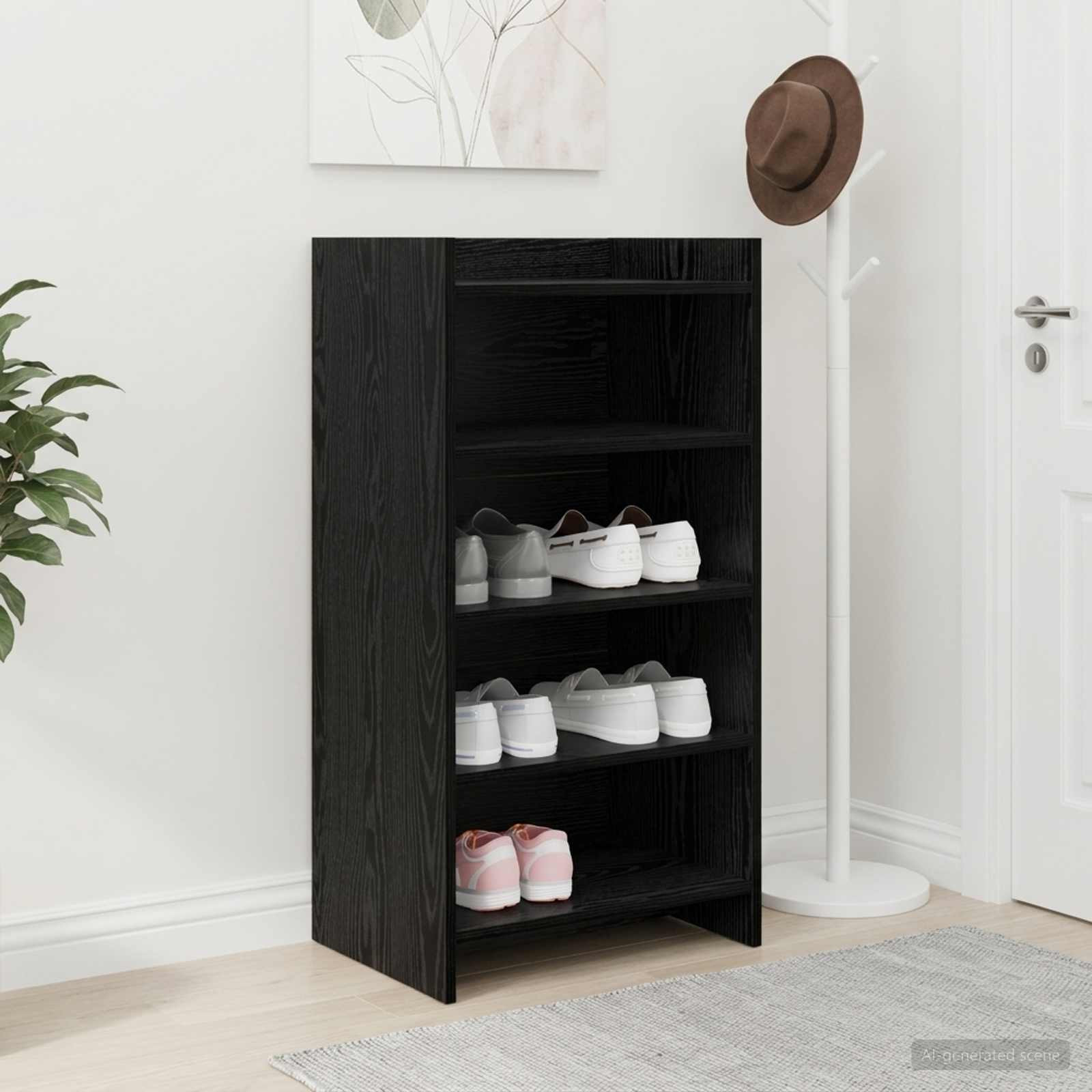 vidaXL Schuhschrank Schwarze Eiche 48 x 36 x 92 cm Holzwerkstoff