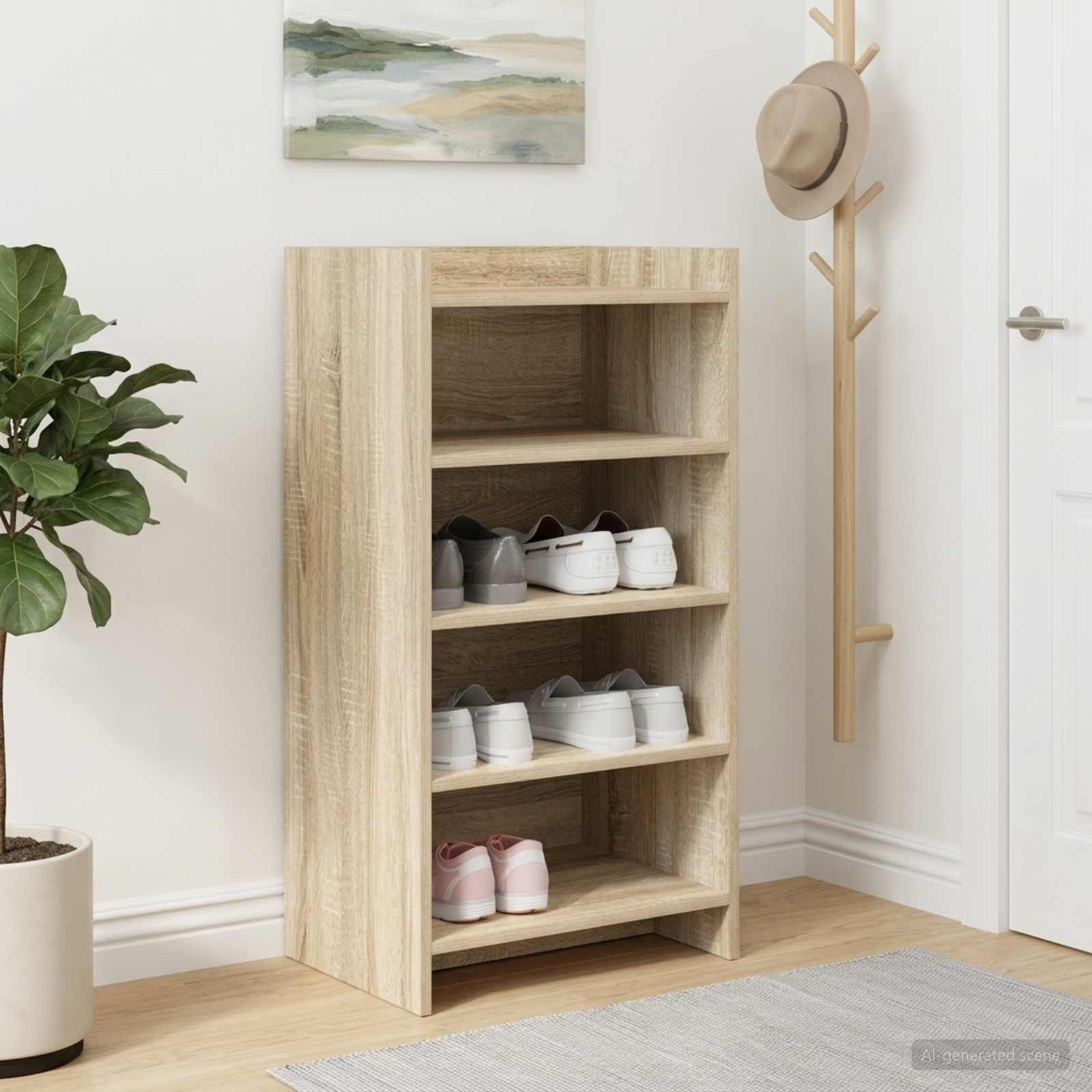 vidaXL Schuhschrank Sonoma-Eiche 48 x 36 x 92 cm Holzwerkstoff