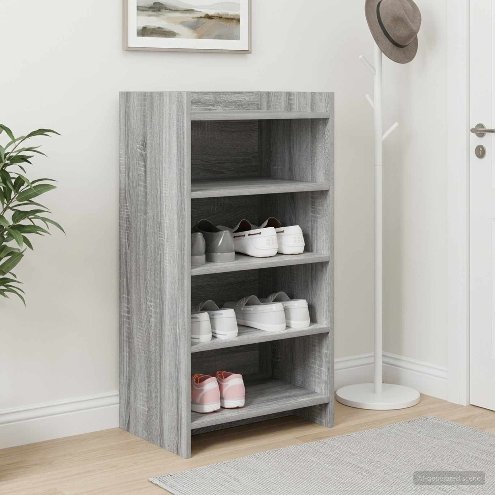 vidaXL Schuhschrank Grau Sonoma 48 x 36 x 92 cm Holzwerkstoff