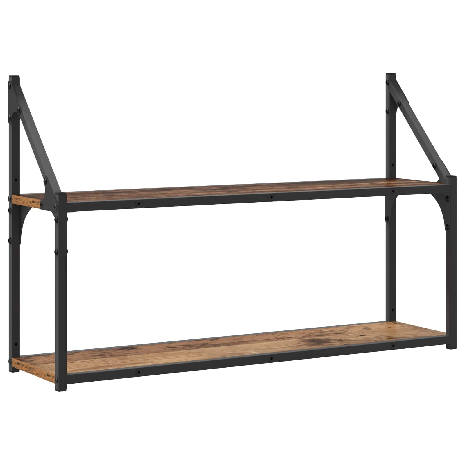 vidaXL Wandregal Wandhalterung Altholz 80 x 21 x 51 cm Metall PB