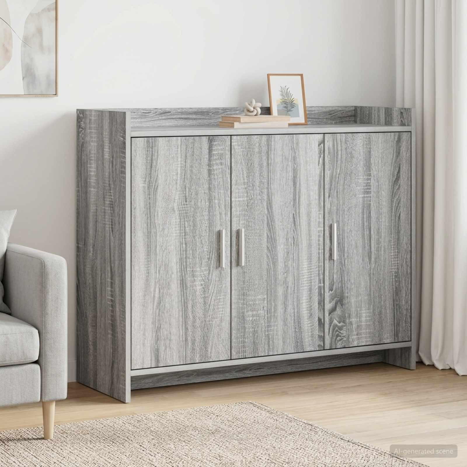 vidaXL Sideboard Grau Sonoma 98,5 x 33 x 80 cm Holzwerkstoff