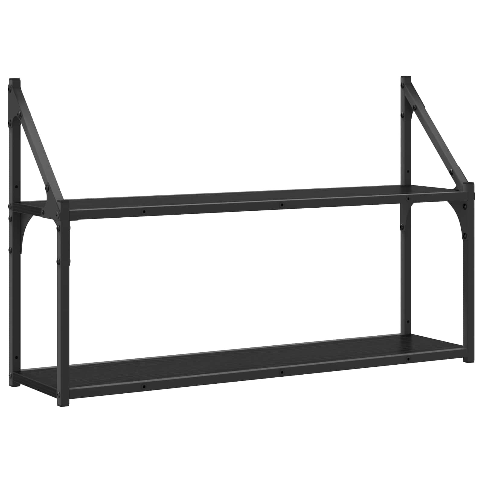 vidaXL Wandregal Wandhalterung Schwarz Eichen-Optik 80 x 21 x 51 cm