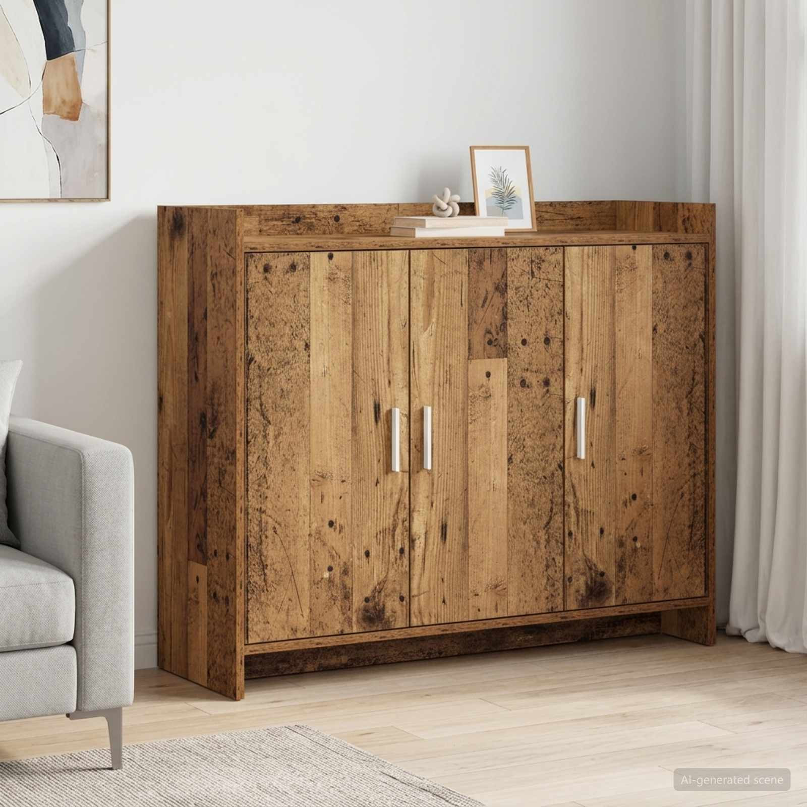 vidaXL Sideboard Altholz 98,5 x 33 x 80 cm Holzwerkstoff