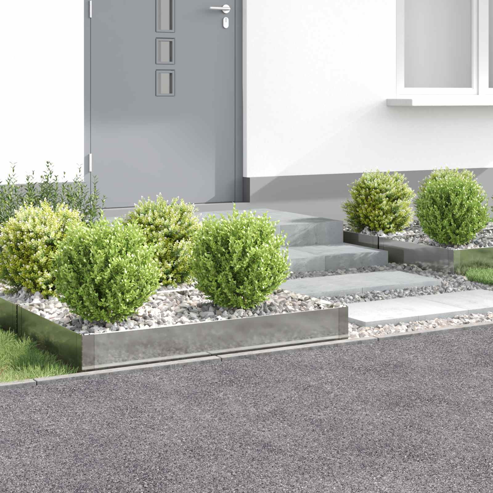 vidaXL Raseneinfassung 4 pcs 100 x 60 x 20 cm Stahl Silber