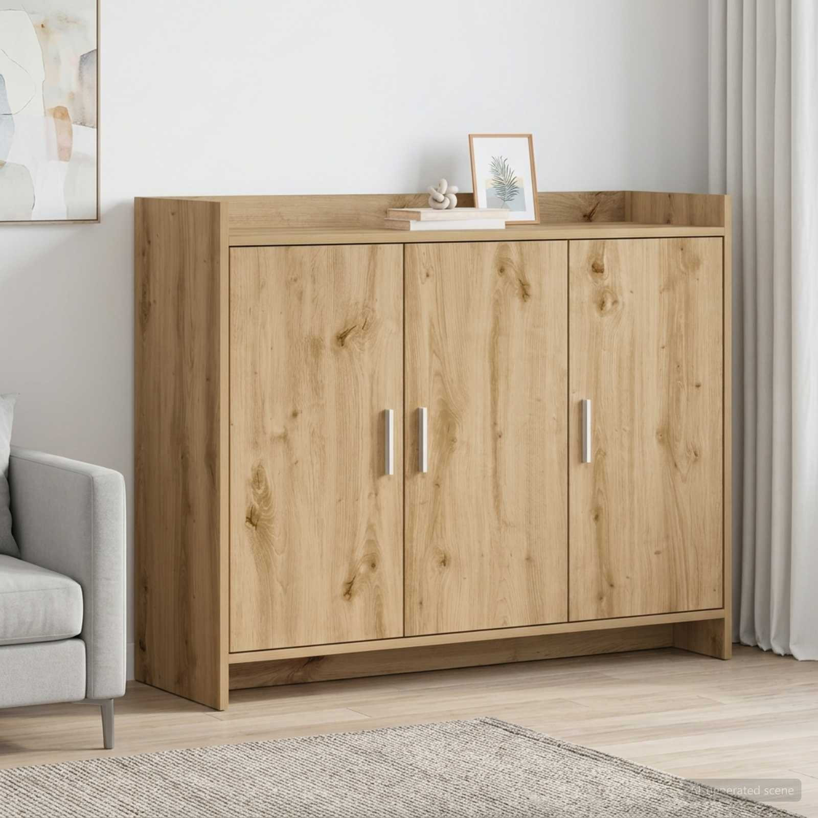 vidaXL Sideboard Artisan-Eiche 98,5 x 33 x 80 cm Holzwerkstoff