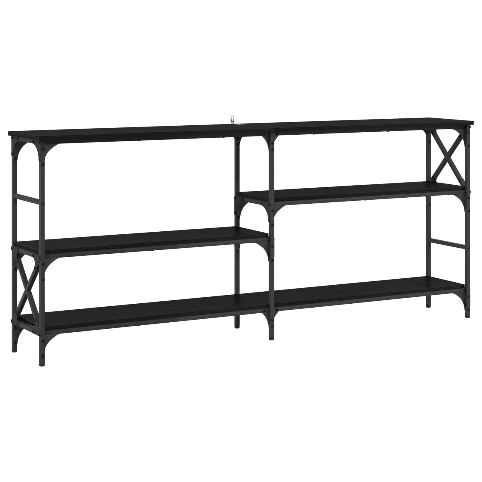 vidaXL Konsolentisch Schwarz Eichen-Optik 180 x 29 x 76,5 cm Metall PB