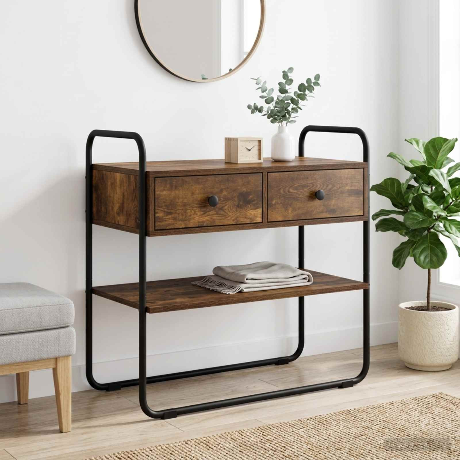 vidaXL Konsolentisch Geräucherte Eiche 80 x 40 x 75 cm Holzwerkstoff