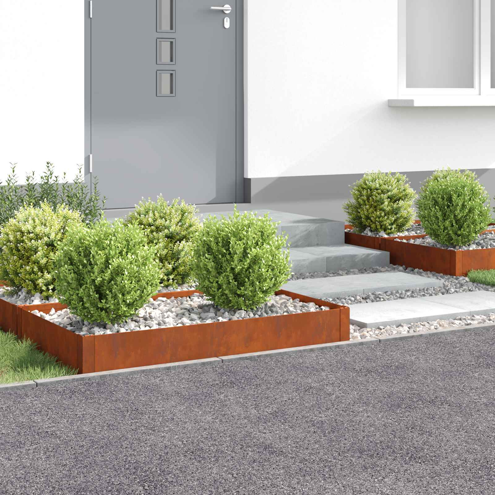 vidaXL Raseneinfassung 4 pcs 100 x 60 x 20 cm Stahl Rostig