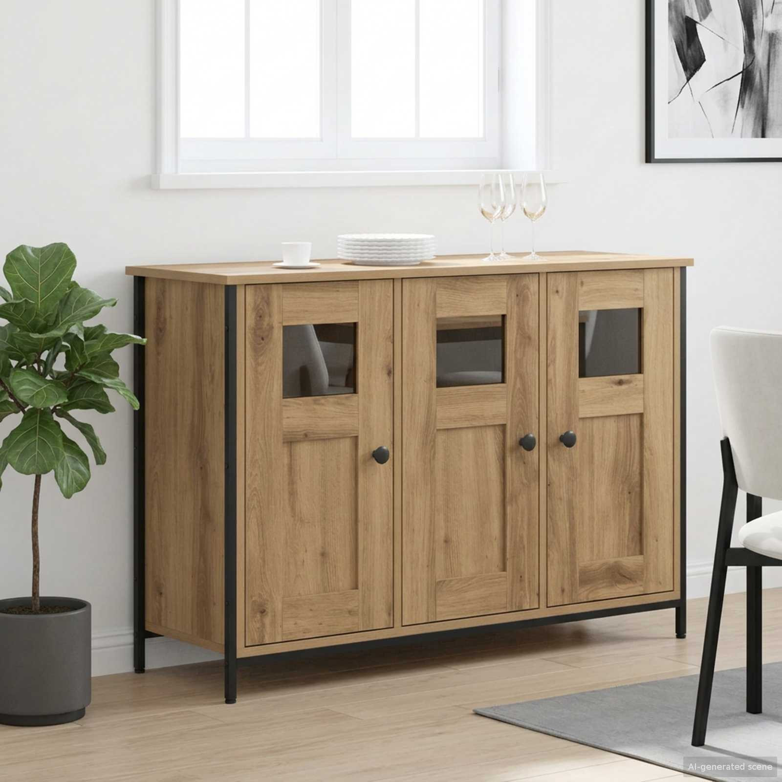 vidaXL Sideboard Artisan-Eiche 100 x 35 x 70 cm Holzwerkstoff