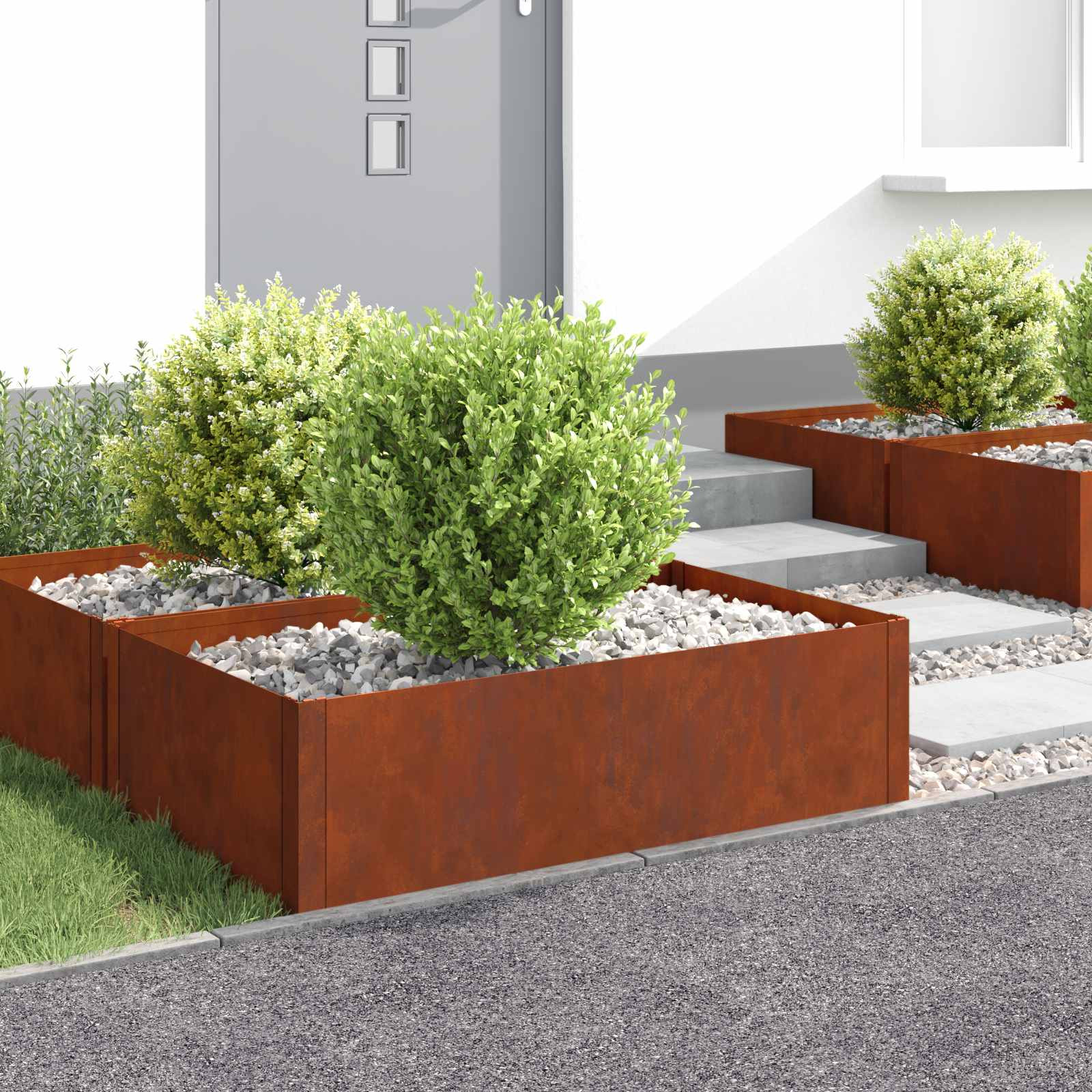 vidaXL Raseneinfassung 100 x 60 x 35 cm Stahl Rostig