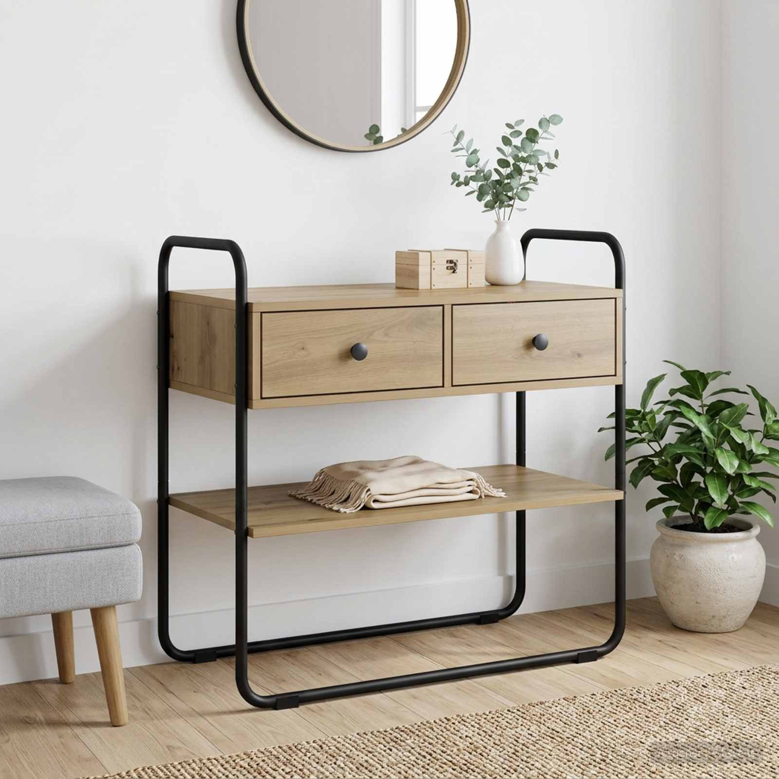 vidaXL Konsolentisch Artisan-Eiche 80 x 40 x 75 cm Holzwerkstoff