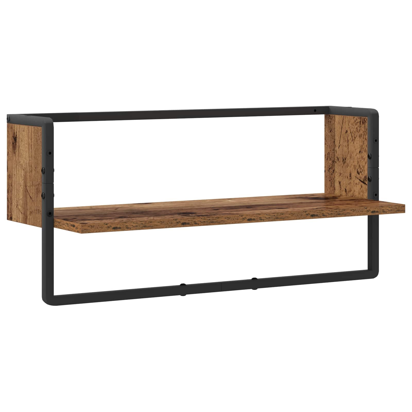 vidaXL Wandregal Wandhalterung Altholz 65 x 25 x 30 cm Metall PB