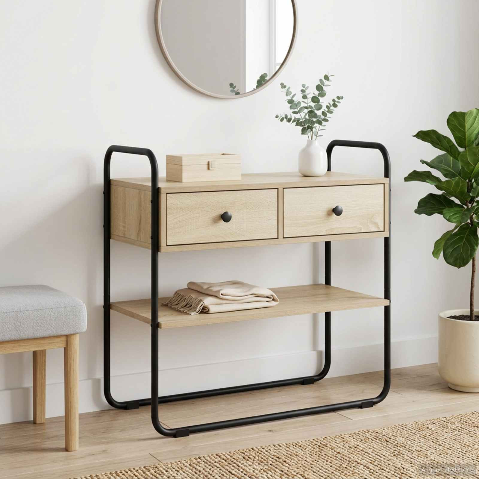 vidaXL Konsolentisch Sonoma-Eiche 100 x 40 x 75 cm Holzwerkstoff
